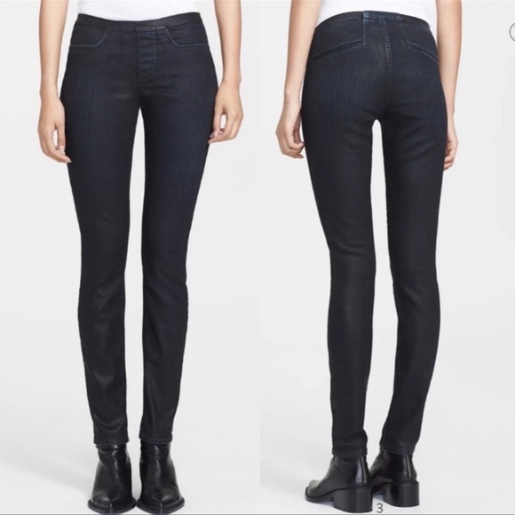 Helmut Lang Denim - Helmut Lang Mortar Pull-On Skinny Jeans/Jeggings Dark Wash Elastic Waist